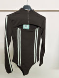 Body Long Sleeve Cut-Out Red Coffee