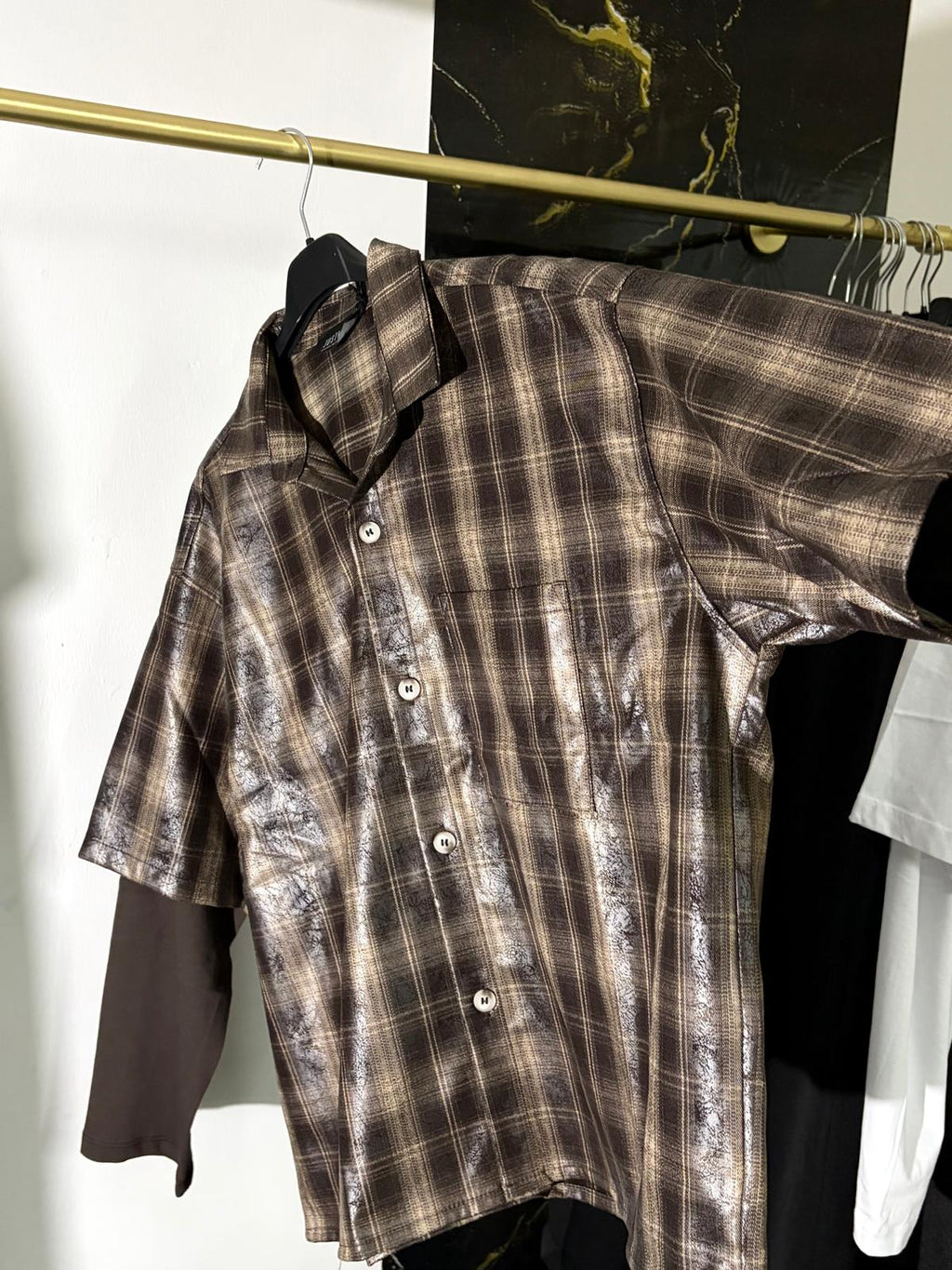 Camicia Tartan Washed Manica Lunga