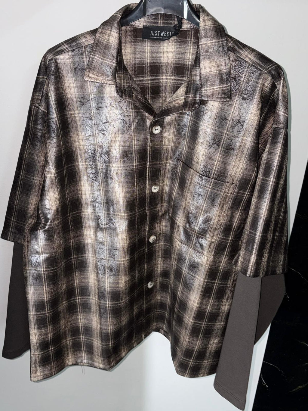 Camicia Tartan Washed Manica Lunga