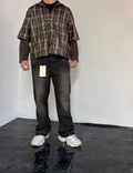 Camicia Tartan Washed Manica Lunga