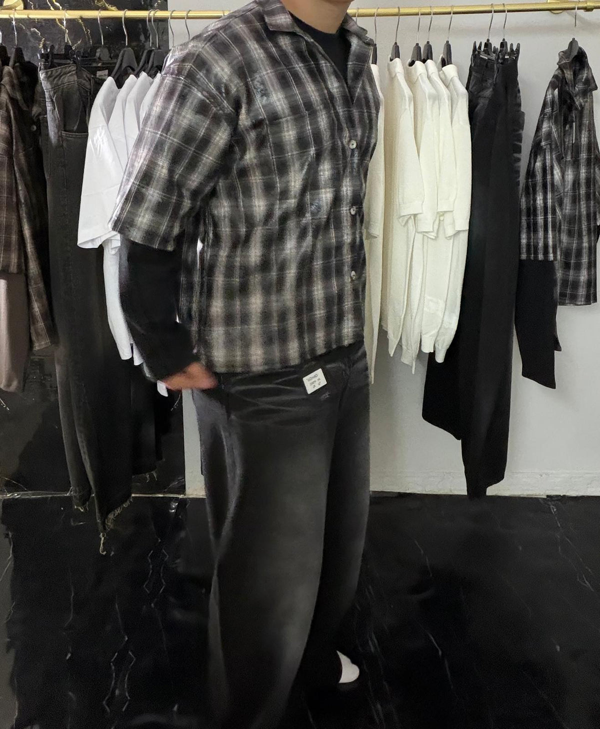Jeans Nero Effetto Sfumato