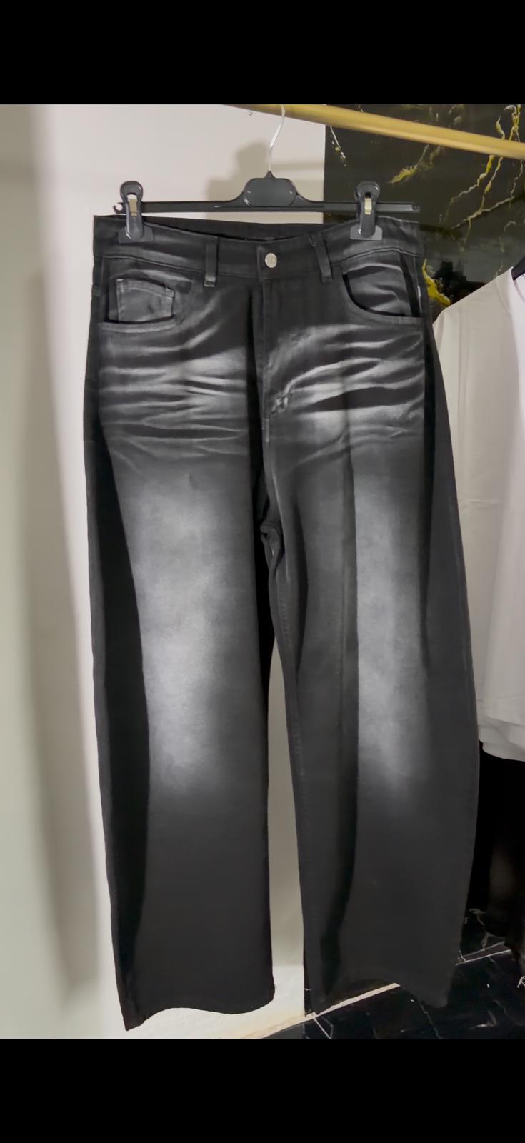 Jeans Nero Effetto Sfumato