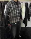 Camicia Tartan Grigia Double Layer